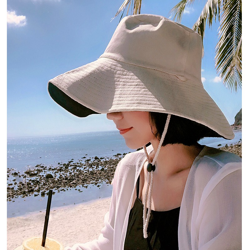 Nón Tai Bèo Hai Mặt Chống Nắng Chống Tia Cực Tím Phong Cách Nhật Hàn Dễ Phối Đồ Thời Trang Mùa Hè Cho Nữ