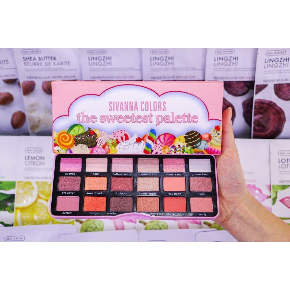 Bảng Phấn Mắt Cao Cấp 18 màu SIVANNA COLORS THE SWEETEST PALETTE HF7006