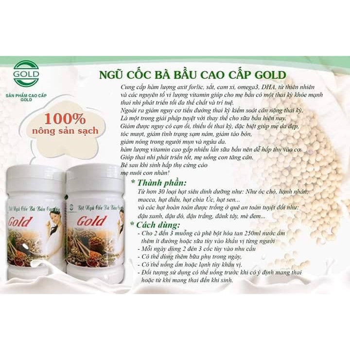 Bột ngũ cốc bà bầu cao cấp Gold