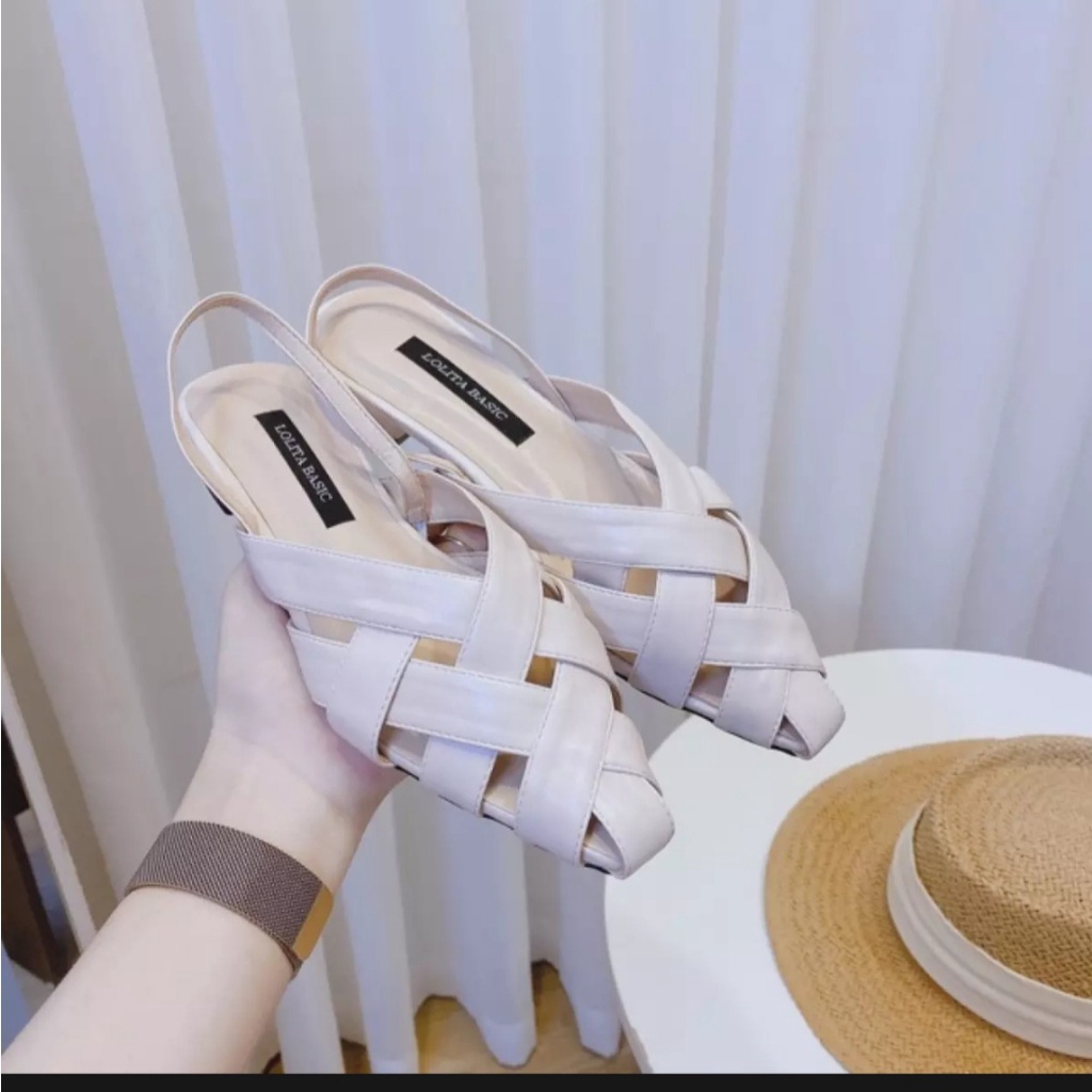 FREE SHIP Giày búp bê mũi nhọn dáng đan siêu xinh 104