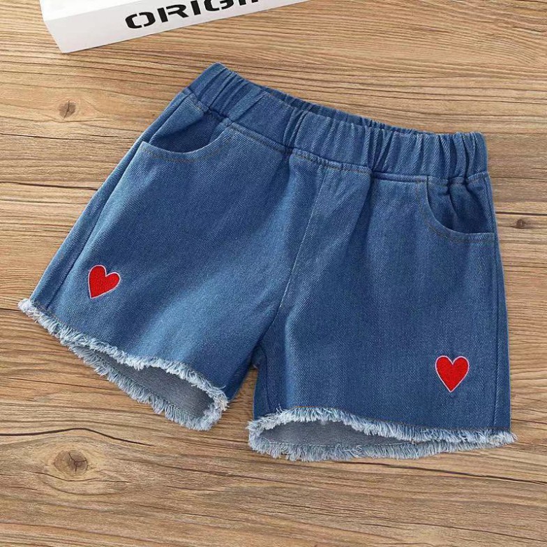 Quần sooc đùi jean thời trang xinh xắn dành cho bé gái 2-14 tuổi Hàng Quảng Châu Cao Cấp (0881)