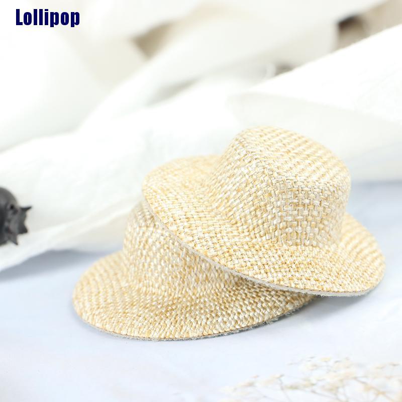 Set 2 cái mũ rơm thu nhỏ trang trí cho nhà búp bê