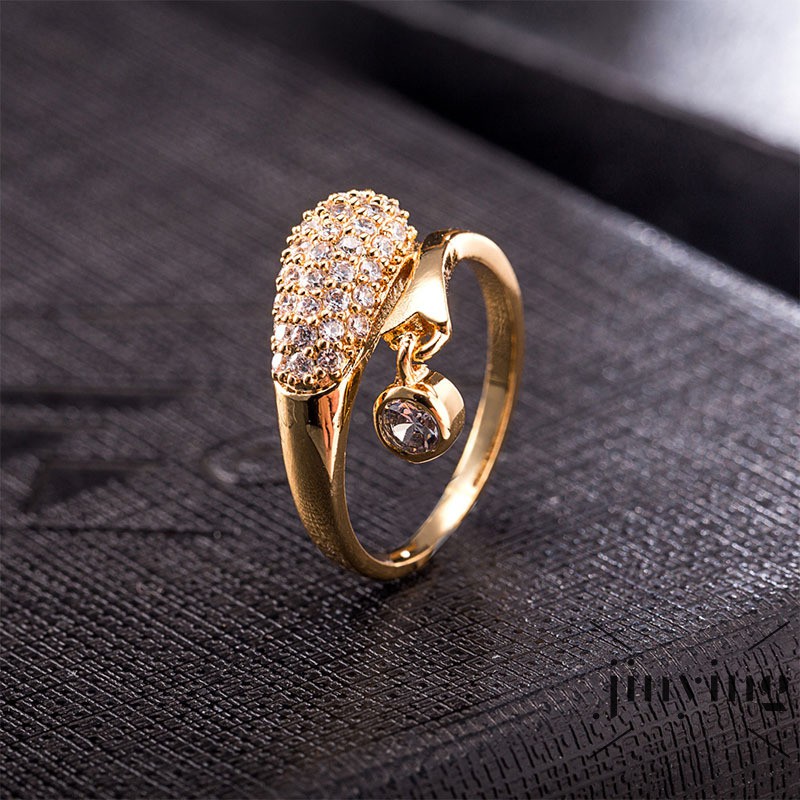 GETNOIVAS Nhẫn mạ vàng 18K đính hạt pha lê lấp lánh sang trọng