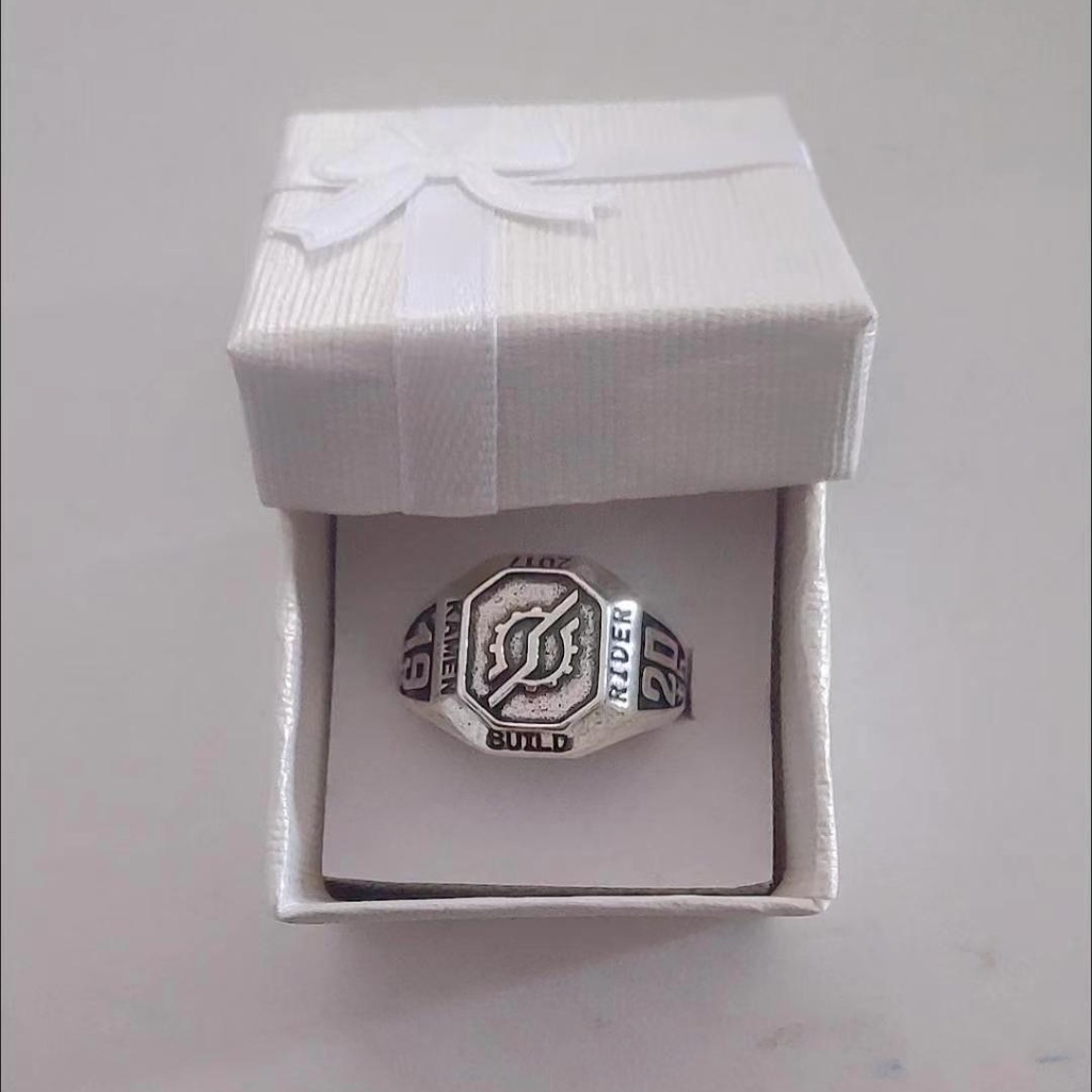 Nhẫn Mạ Bạc 925 Kỷ Niệm 20 Năm Kamen Rider Phong Cách retro Cá Tính Dành Cho Nam Và Nữ