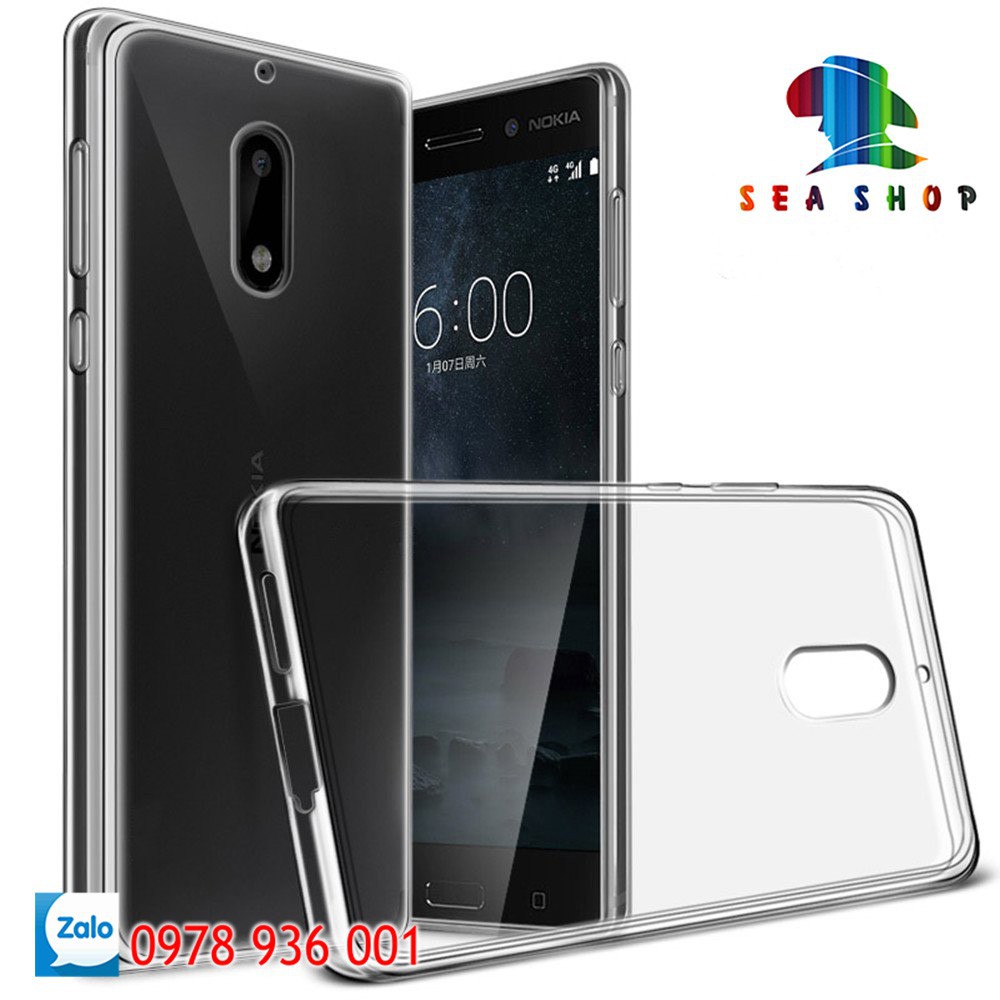 [TẶNG CƯỜNG LỰC]Ốp lưng Nokia 6 silicon trong suốt