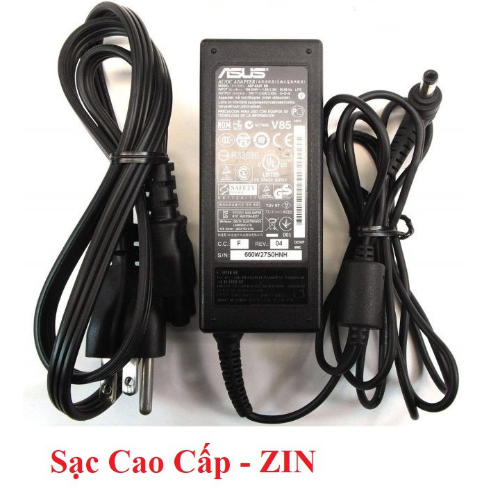 Sạc Laptop Asus 19V – 3.42A – 65W chân thường (ADAPTER ASUS 19V-3.42A) loại tốt + Kèm dây nguồn