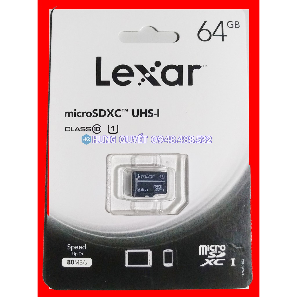 Thẻ nhớ MicroSD 64 GB Lexar class 10 UHS-I