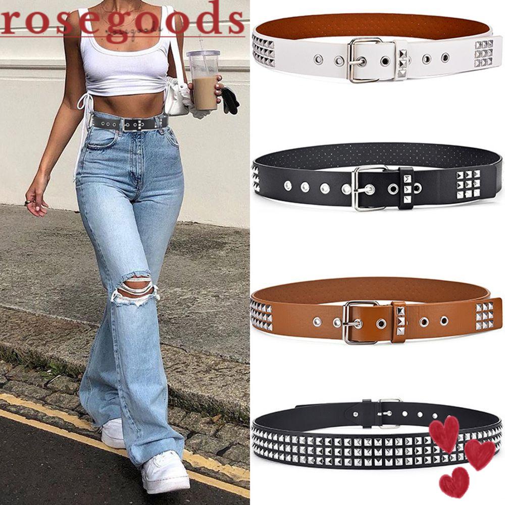 Dây Nịt Da PU Đính Đinh Tán Phong Cách Punk Phá Cách