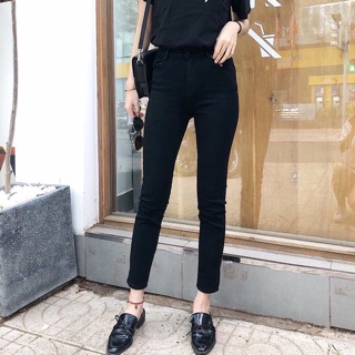 Quần Jeans Đen Trơn / Rách SIZE ĐẠI - Eo Cao Trên Rốn Ôm Phom