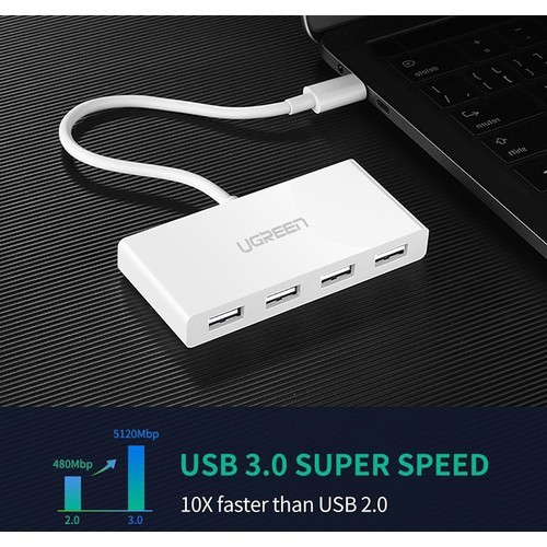 Hub USB Type C to USB 3.0 chia 4 cổng Ugreen 40379 - Hàng Chính hãng