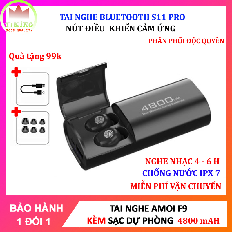 Tai Nghe Bluetooth 5.0 F9 S 11 Không Dây S11 Sạc 4800 Mah Nghe Nhạc 4 - 6 Giờ Liên Tục Cho Điện Thoại