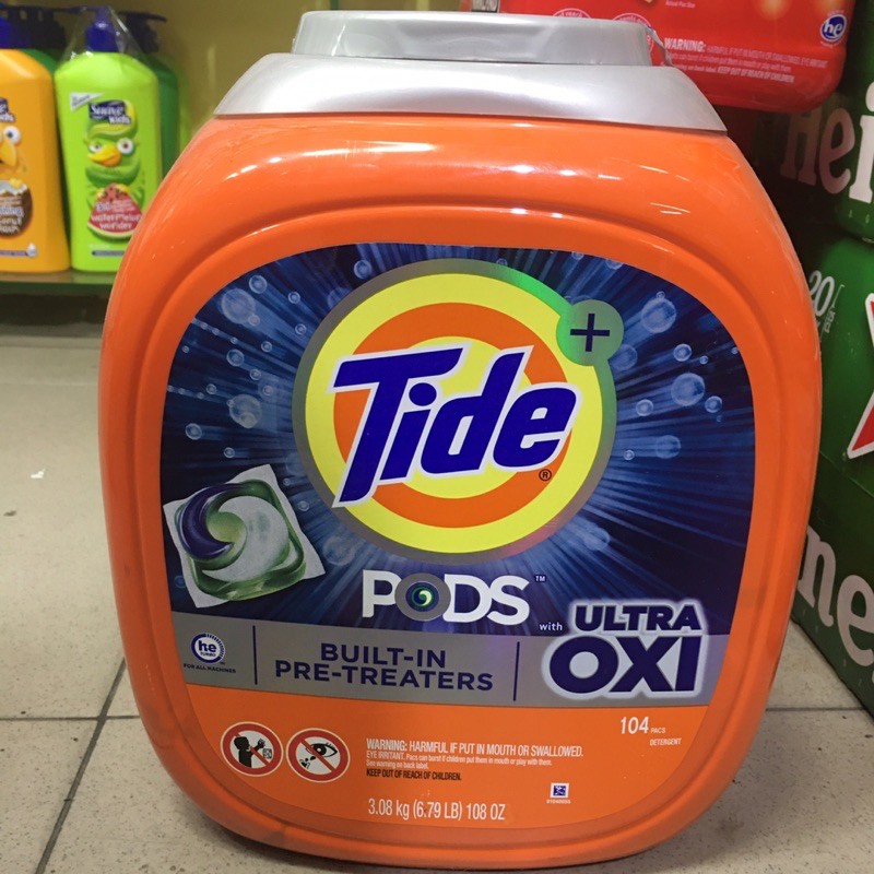 [Hàng Mỹ-Chính Hãng] Viên giặt xả Tide Pods Utra Oxi (104 viên)