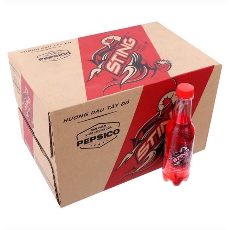 (Có ship Hỏa tốc) Thùng 24 chai Sting dâu đỏ chai nhựa 330ml