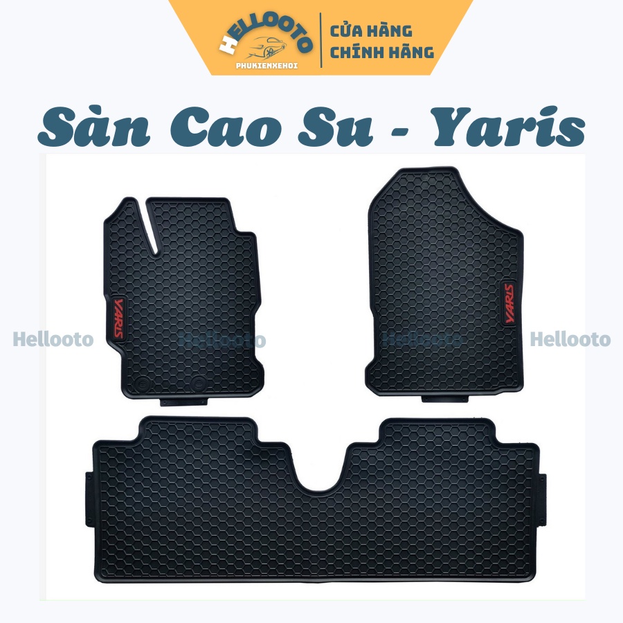 Lót Sàn Cao Su Xe Toyota Yaris 2014 đến 2022 Màu đen -Sàn Cao Su Đúc Ko chuẩn form xe dễ vệ sinh