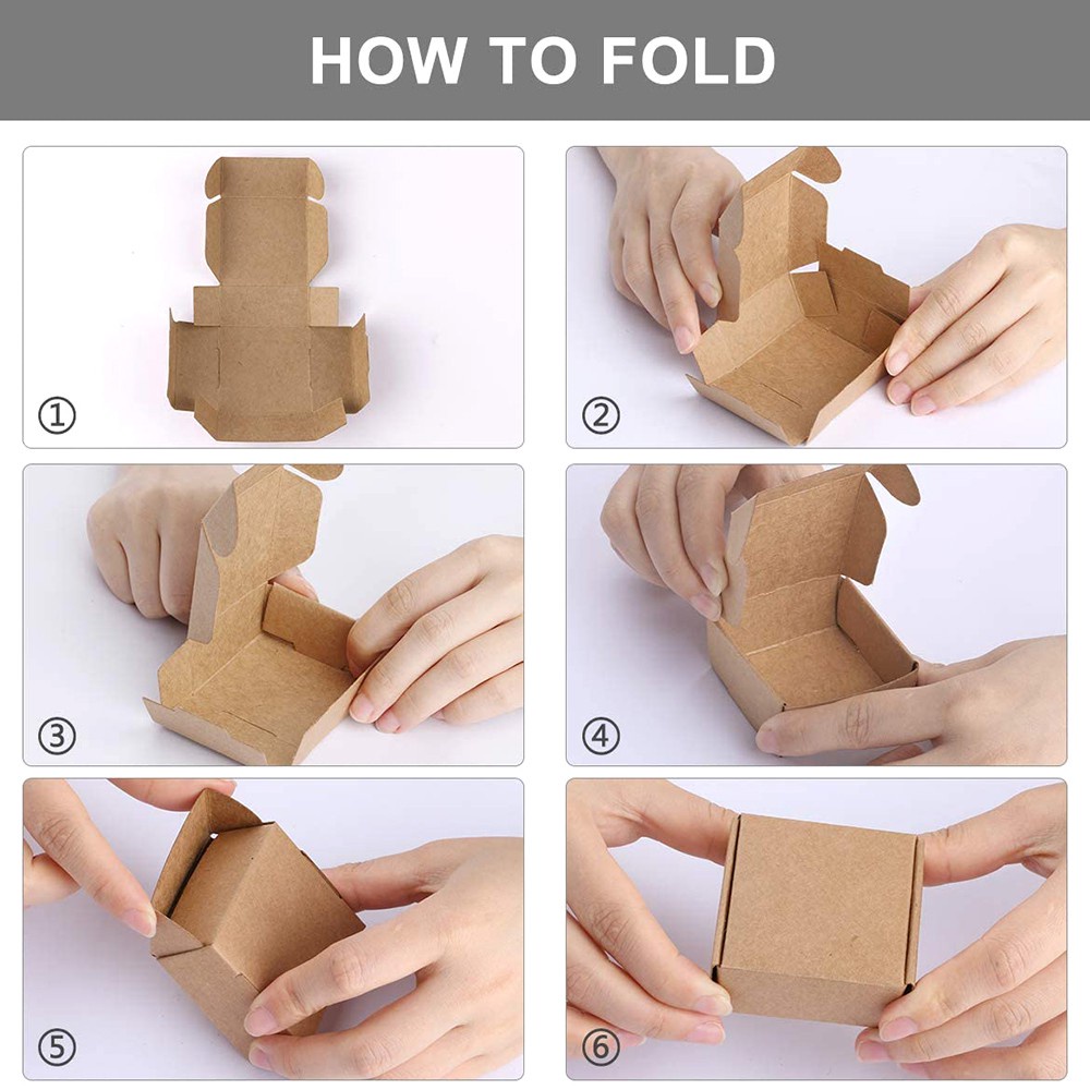 Set 10 Hộp Giấy Đựng Quà Tặng / Trang Sức Hình Vuông Nhiều Kích Thước Diy