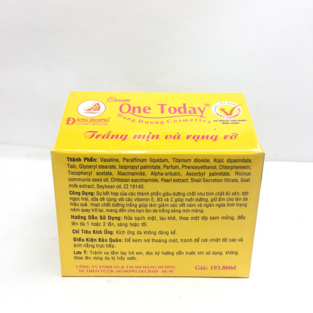 Kem ngừa mụn nám trắng da 3 tác dụng cao cấp One Today