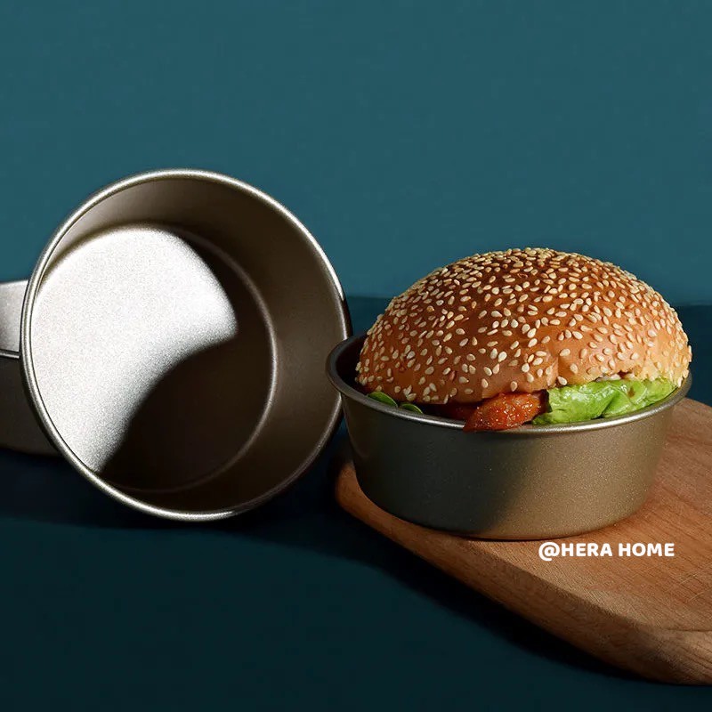 HERA Khuôn Làm Bánh Hamburger Hình Tròn Chống Dính Tiện Dụng
