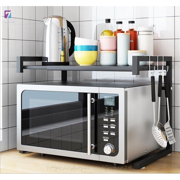 Kệ Để Lò Vi Sóng Lò Nướng 2 Tầng Điều Chỉnh Chiều Ngang