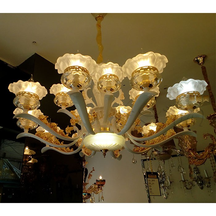 Đèn chùm MONSKY VENUS pha lê 15 tay hiện đại trang trí nhà cửa - kèm bóng Led chuyên dụng