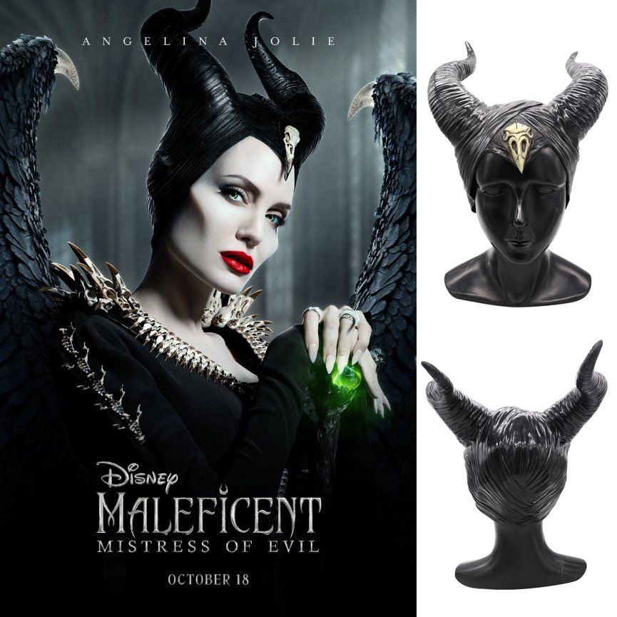 Mặt Nạ Hóa Trang maleficent 2 Sừng Ác Quỷ Đen