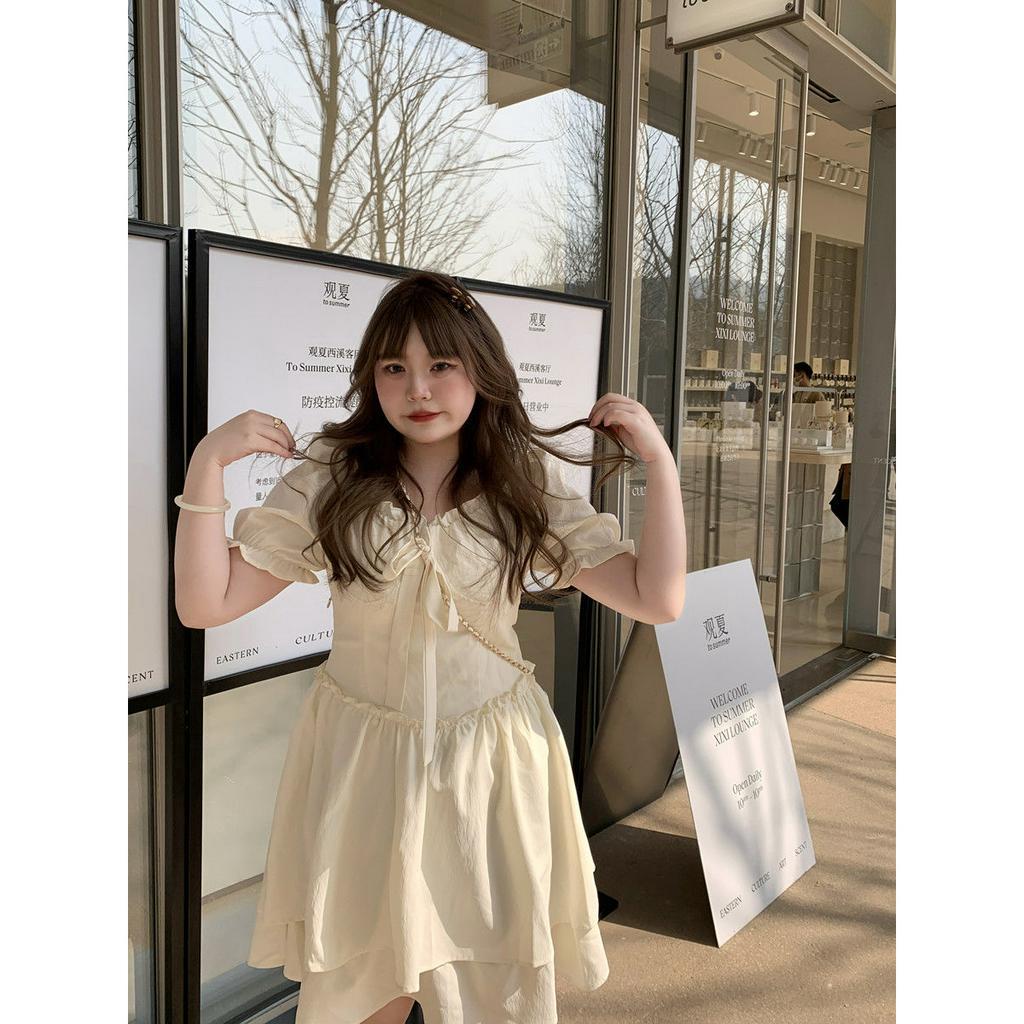 50-100KG BIGSIZE Đầm Công Chúa Mùa Hè Tay Bồng Plus size Lớn 50-100KG Cho Nữ