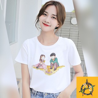 Áo thun nữ in hình chibi Hạ cánh nơi anh