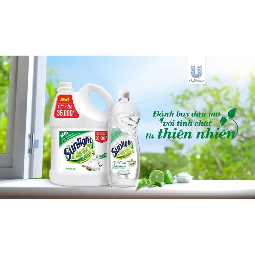 Nước rửa chén Sunlight EXTRA thiên nhiên 750g