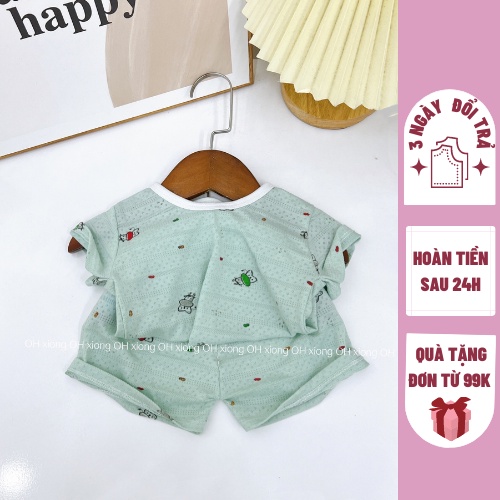 Quần áo trẻ con, quần áo bé gái, bé trai, bộ cotton tre cho bé từ 8-18kg quần áo trẻ em chất mát hàng shop