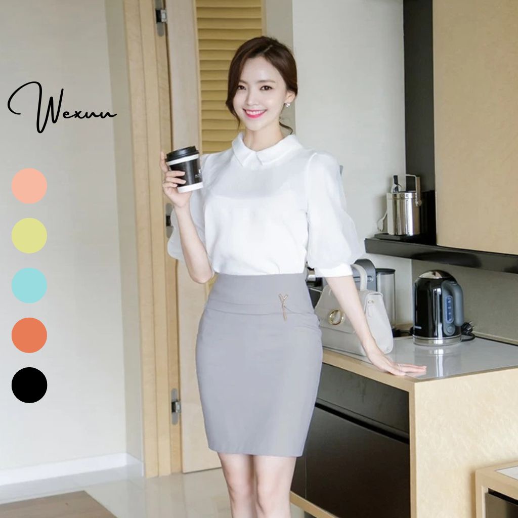 Áo sơ mi nữ tay lỡ Wexuu Design áo công sở nữ kiểu tay phối voan mỏng- Xu11