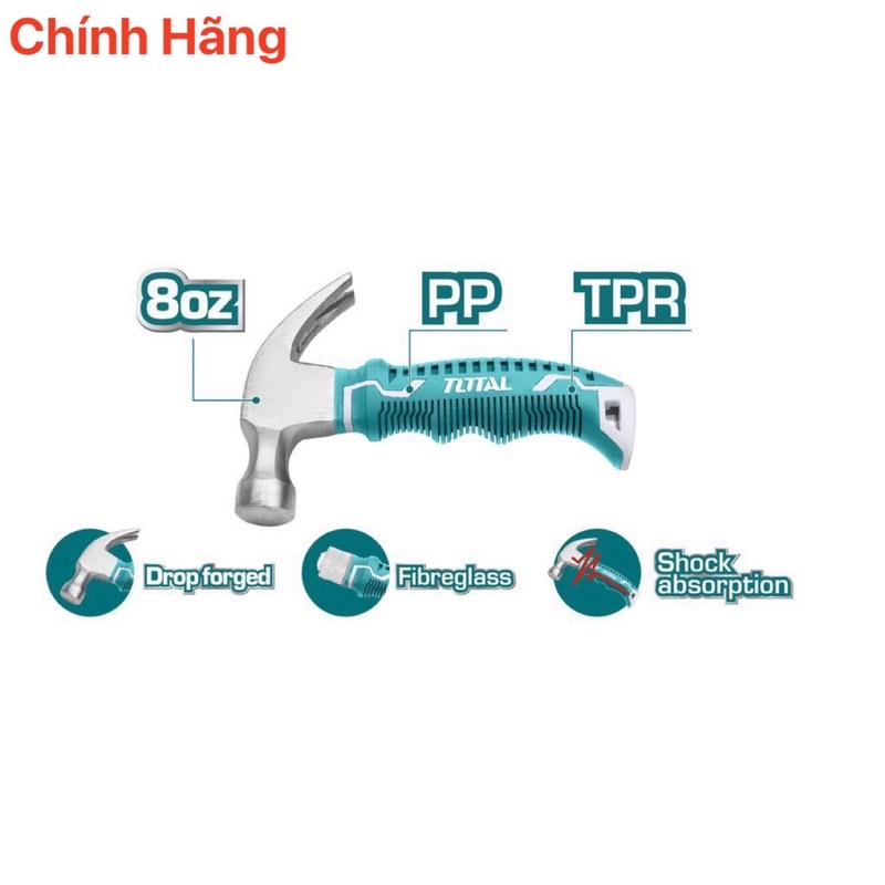 ĐỒ NGHỀ TOTAL Búa nhổ đinh THTM7386D &lt; HÀNG CHÍNH HÃNG &gt;