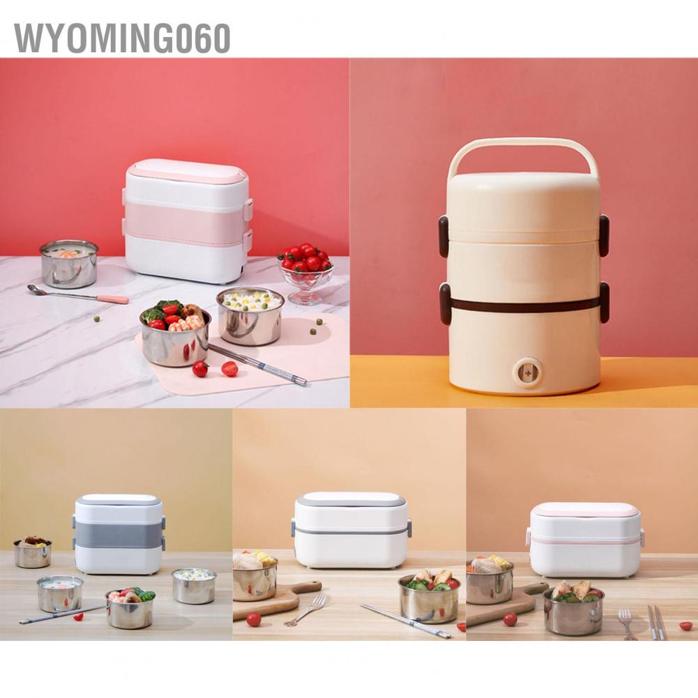 Wyoming060 Electric Lunch Box 250W Portable Fast Heating Food Warmer with Handel for Home Office AC 220V CN Plug