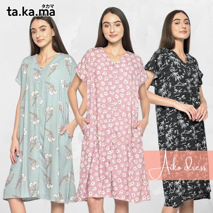 Takama Aiko Đầm Cho Con Bú 00 Nút Phía Trước Cho Mẹ Chăm Sóc Bé