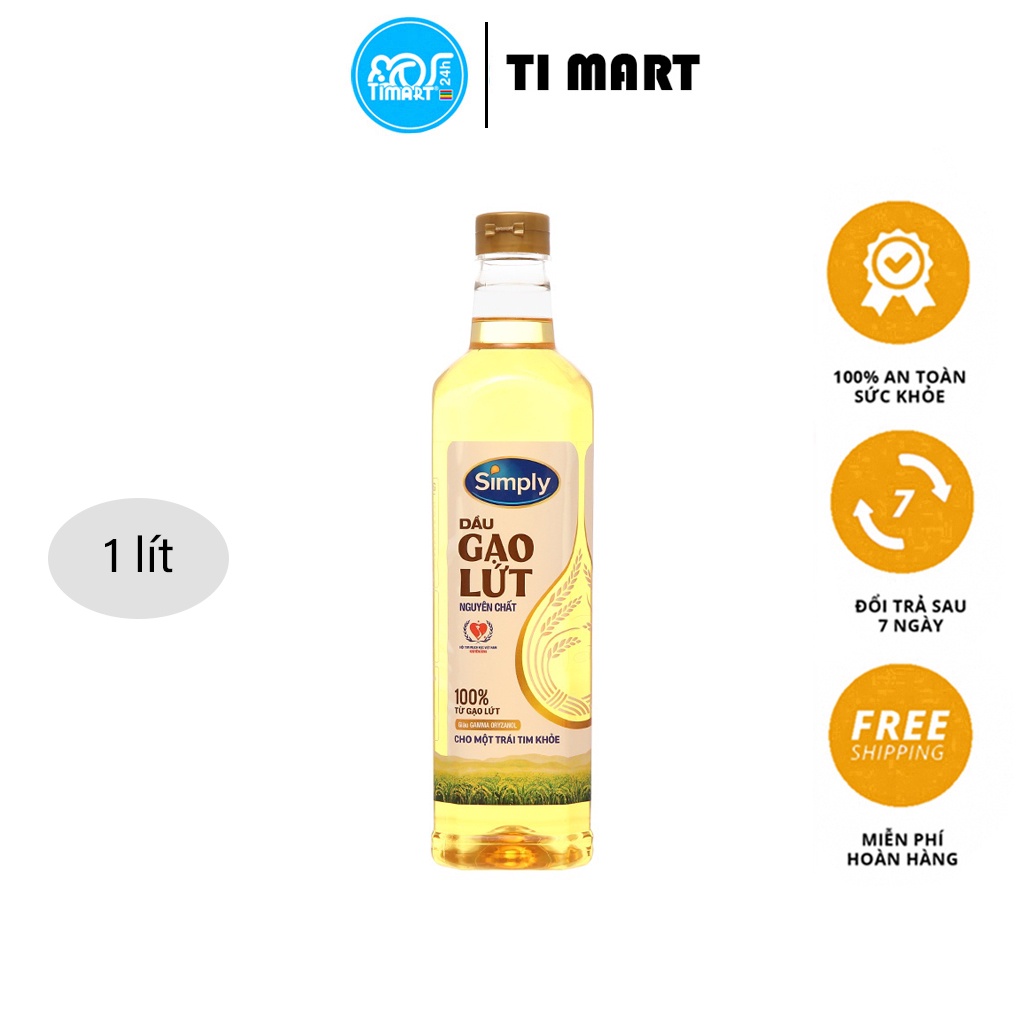Dầu gạo nguyên chất Simply chai 1 lít