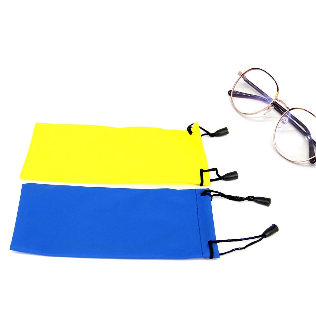 Set 5 túi dây rút đựng mắt kính bằng sợi micro màu trơn chống thấm nước