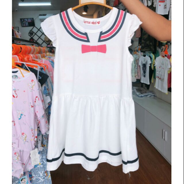 Đầm cotton cánh tiên bé gái