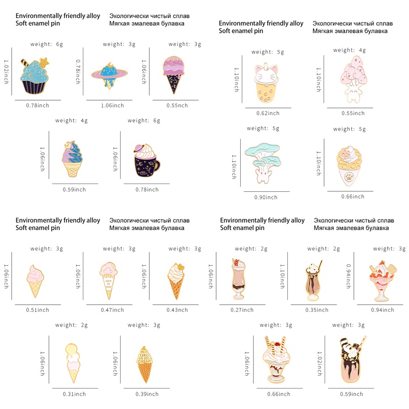 Ghim Cài Áo Trang Trí Hình Bánh Kem Tráng Men 27 Kiểu Mùa Hè Cho Bạn Bè