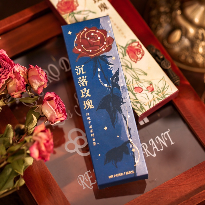 Set 30 Thẻ Đánh Dấu Trang Sách Hình Hoa Hồng Bằng Giấy Dễ Thương