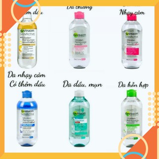 Nước tẩy trang Ganier Micellar 400ml,Tẩy Trang Garnier, Dầu tẩy trang Garnier
