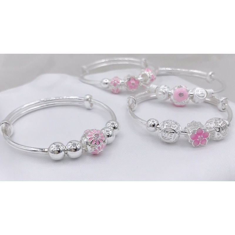 Vòng trẻ em bạc chuẩn tự chỉnh kích thước theo cỡ tay chân