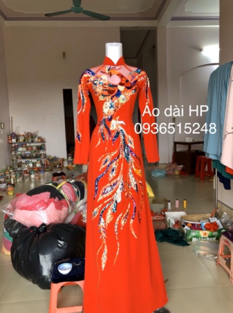 Áo dài cô dâu rồng phượng cao cấp