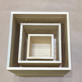  Chậu gỗ thô 15cm vuông
