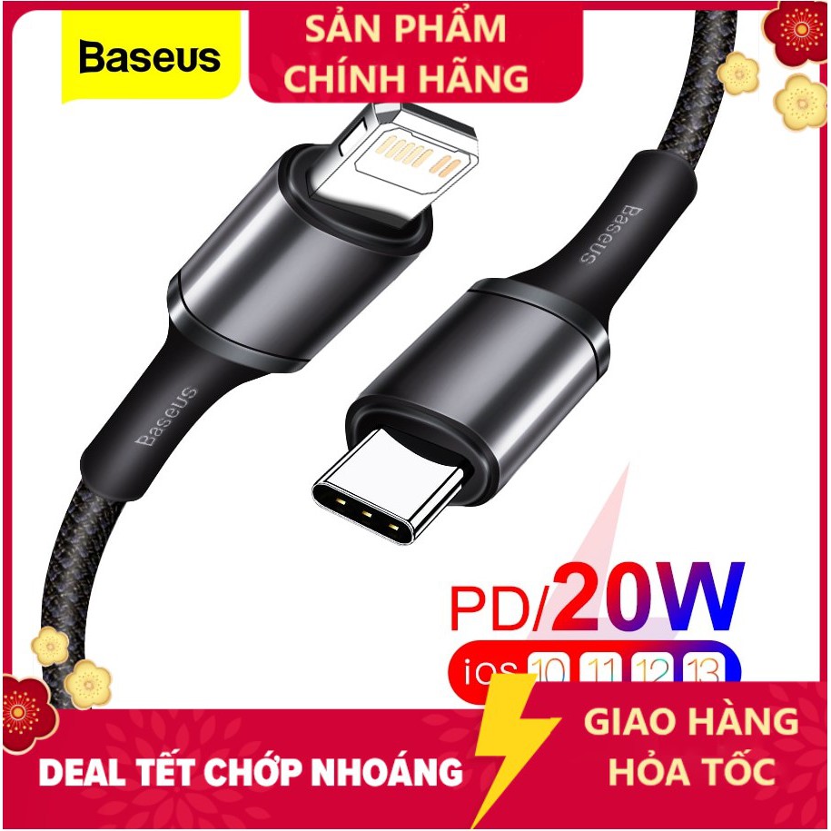 [PD 20W] Dây cáp sạc / đồng bộ dữ liệu Baseus PD 20W cổng USB C to cho điện thoại và  máy tính bảng - Bảo hành 12 tháng