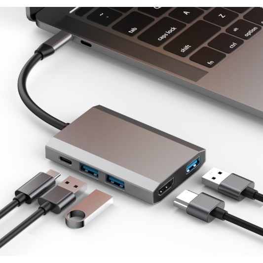 Bộ Chuyển Đổi 5 Trong 1 Usb-c Sang Hdmi 3.0 Cho Apple Huawei Pc Xiaomi Oppo