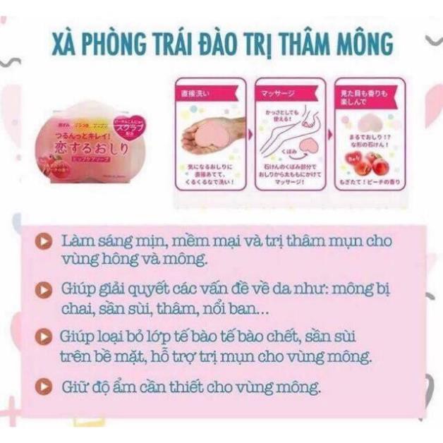 Hàng Nhật- Xà Phòng Tắm Giảm Thâm Mông Pelican Forback Hip Care Scrub Soap 80g