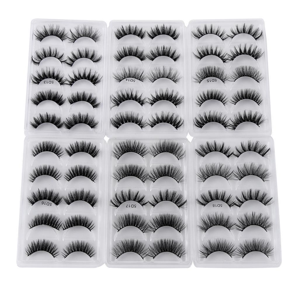 Xiantin Set 5 Cặp Hộp Đựng Lông Mi Giả SKONHED Phong Cách Giáng Sinh