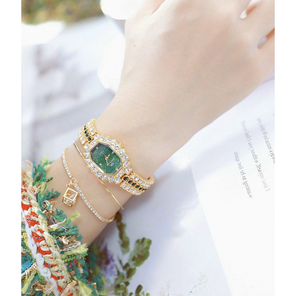 Đồng hồ nữ BS13 viền đính đá - kèm hộp - bảo hành 12 tháng - chống nước - vỏ thép không gỉ thời trang