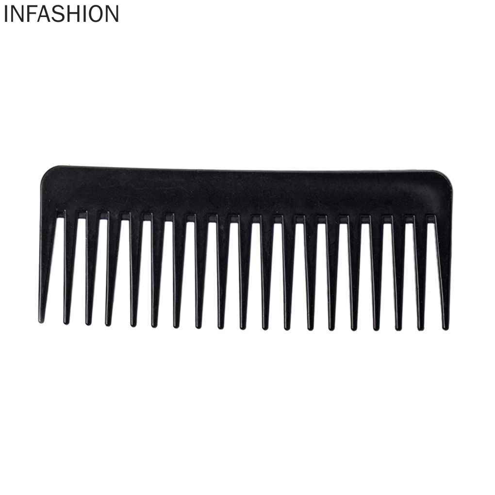 [Hàng mới về] Lược răng thưa lớn 19 răng màu đen bằng nhựa cách nhiệt chuyên nghiệp cho salon
