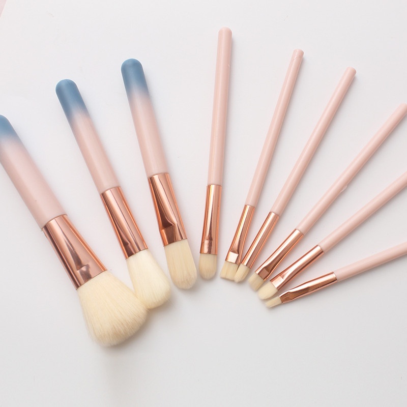 Set 9 cọ trang điểm GDTIMA èm hộp thiếc màu gradient xinh xắn