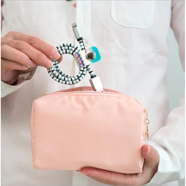 Dụng cụ quấn dây cáp điện thoại bằng pvc màu laser trong suốt