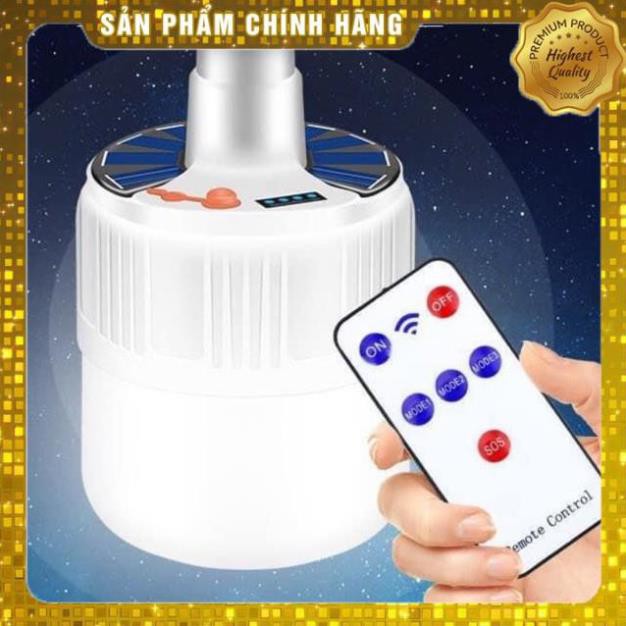 Bóng đèn sạc 100W tích điện năng lượng mặt trời 100W siêu sáng 4 chế độ - Kèm remote + cục sạc